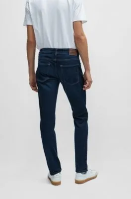 Slim-fit jeans in blue Italian cashmere-touch denim