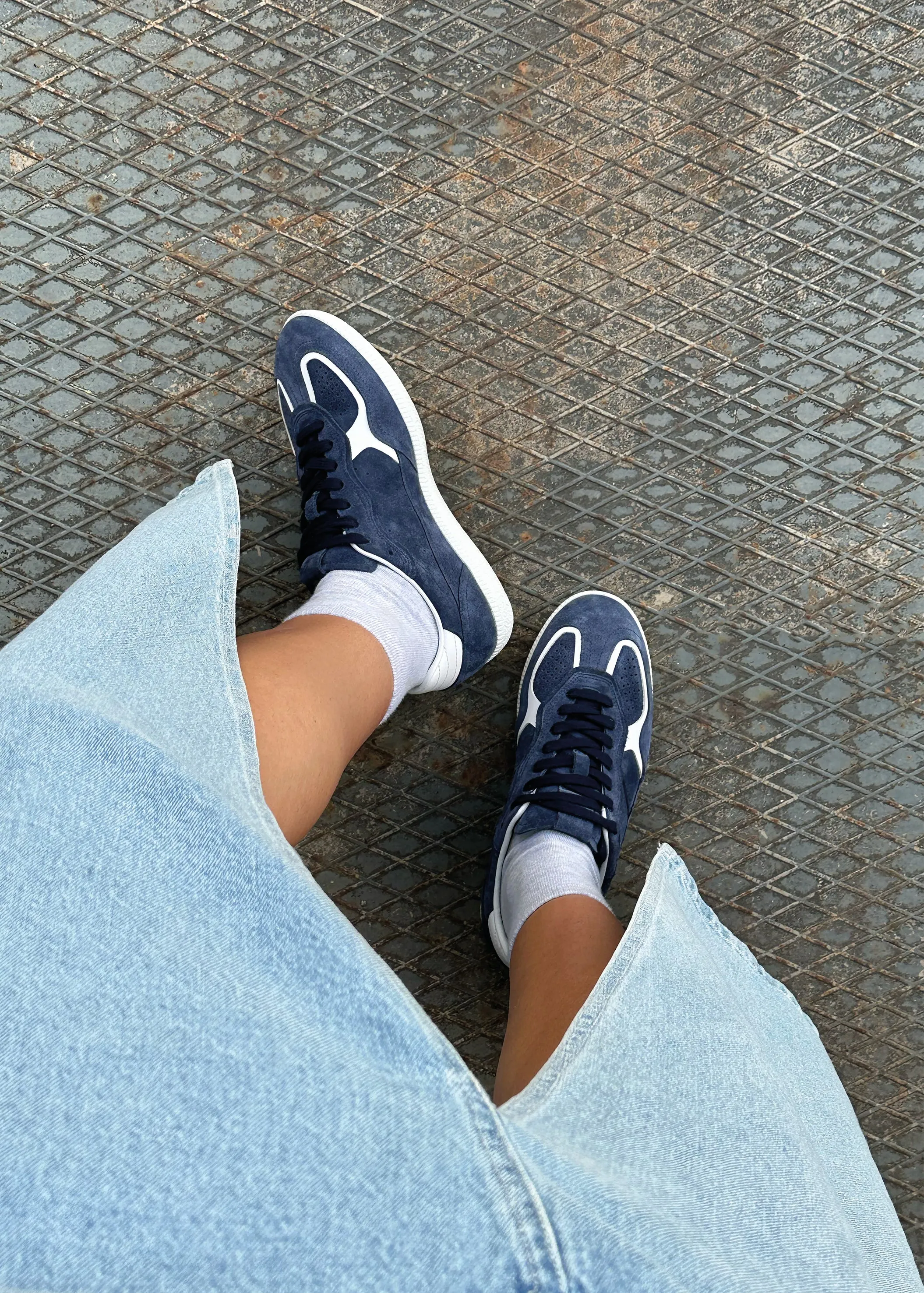 Tb.490 Rife Navy Blue Leather Sneakers  