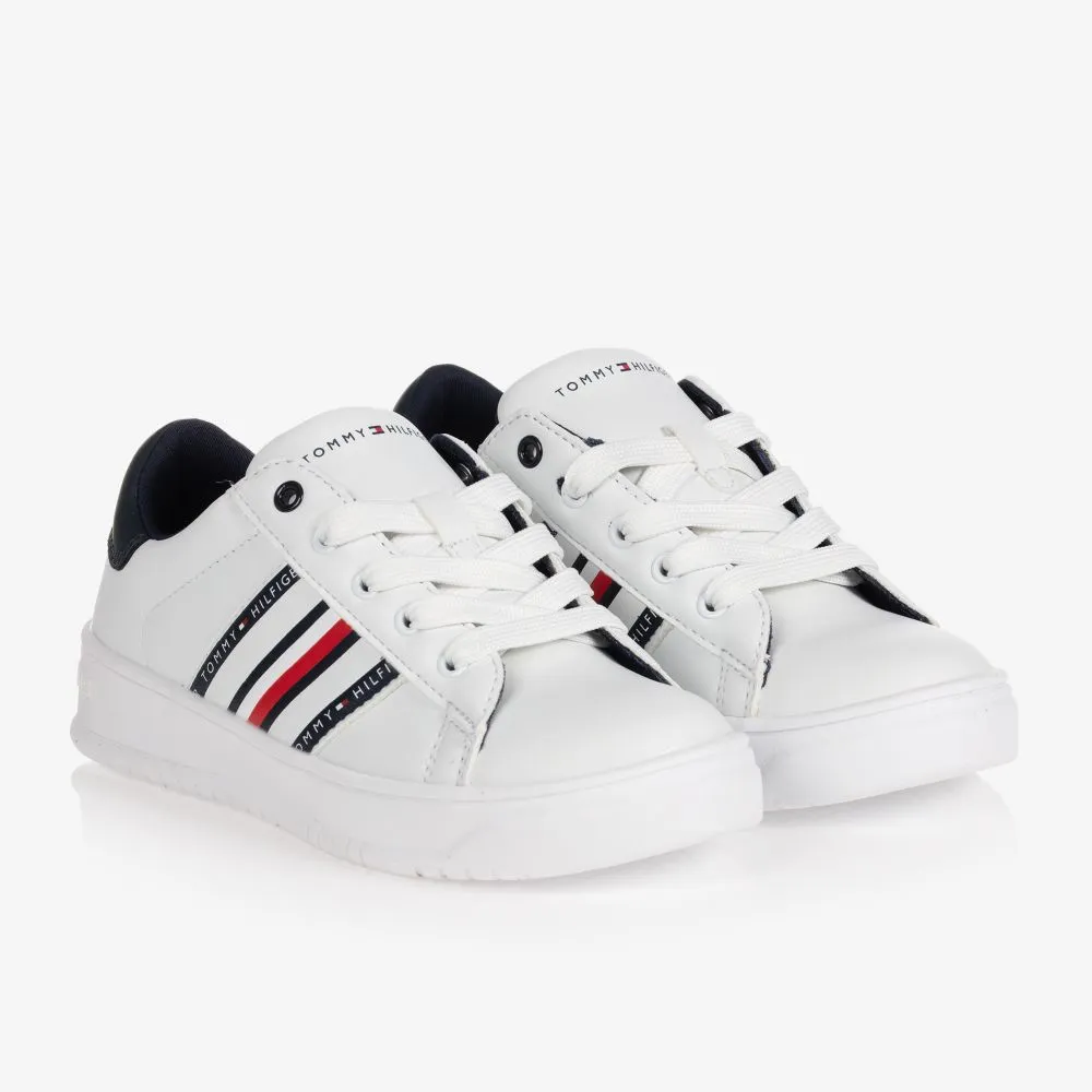 Teen White Lace-Up Trainers