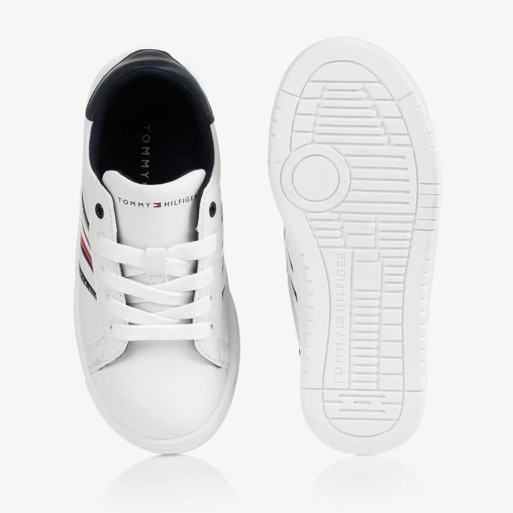 Teen White Lace-Up Trainers