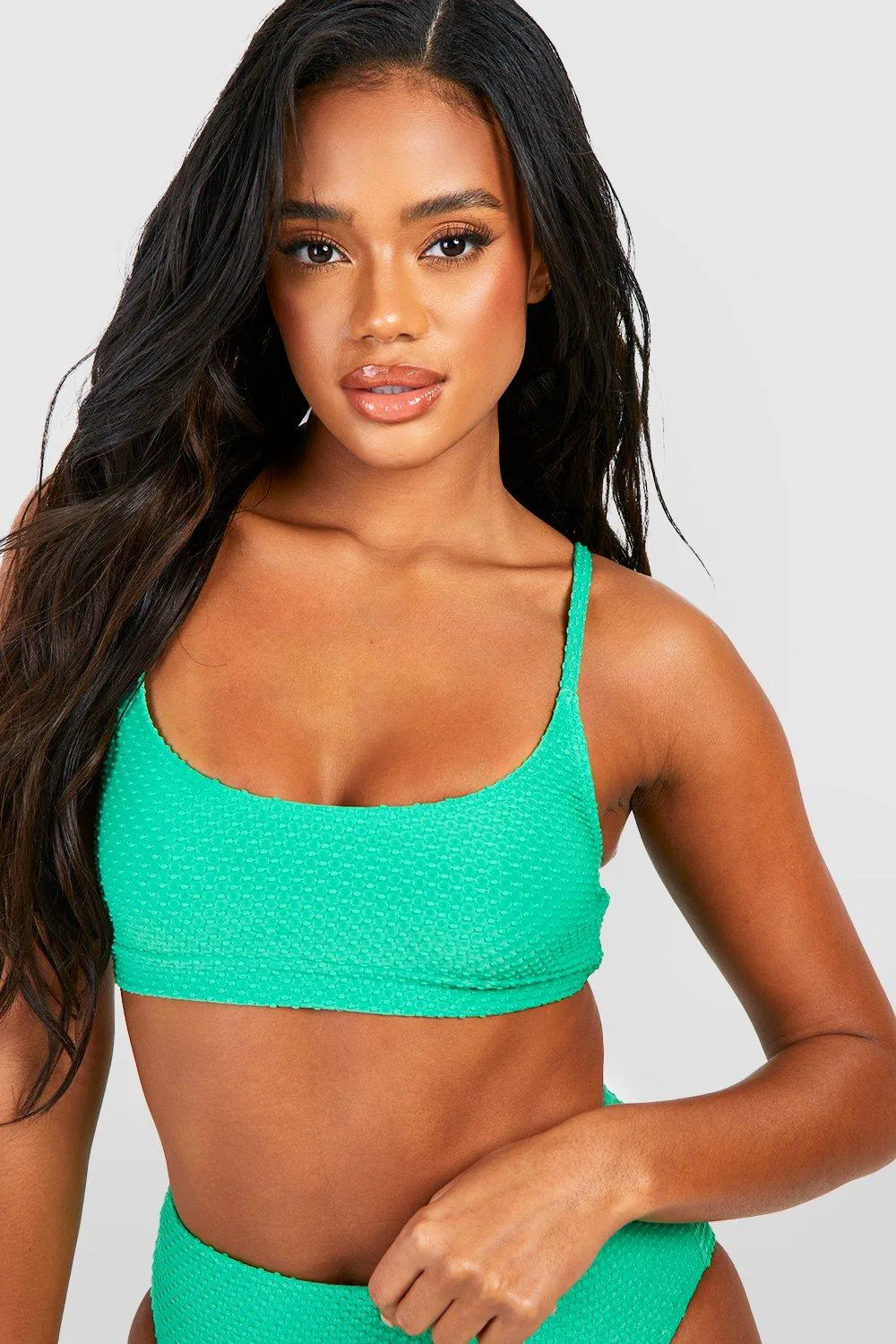 Textured Scoop Bikini Top