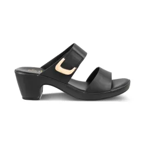 The Bonavista Black Women's Casual Block Heel Sandals Tresmode