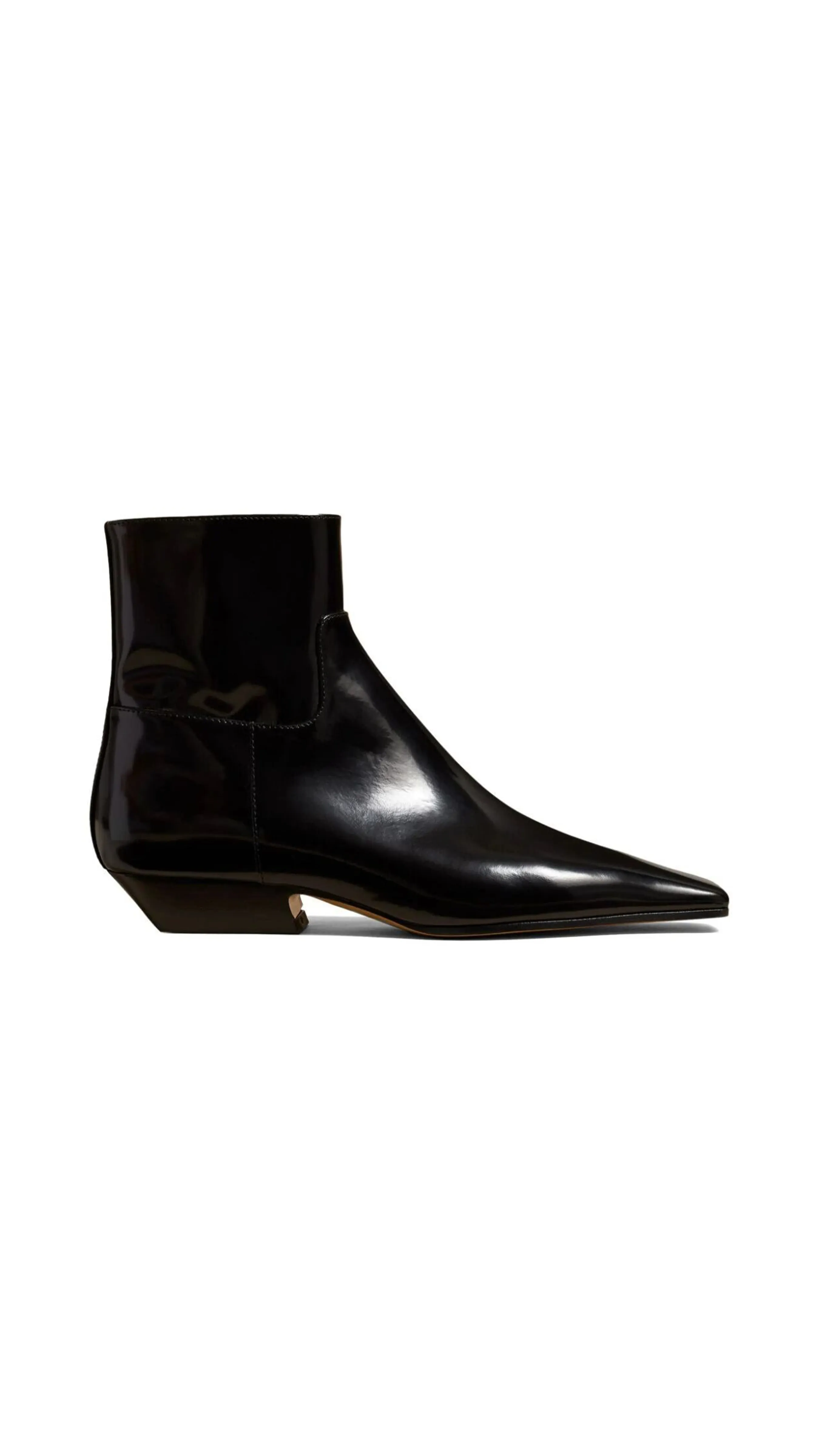 The Marfa Ankle Boot in Brushed Leather - Black