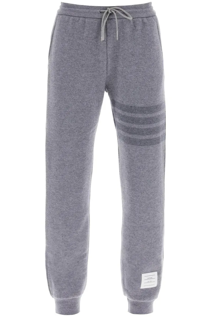 Thom Browne    Thom Browne Knitted Joggers With 4 Bar Motif