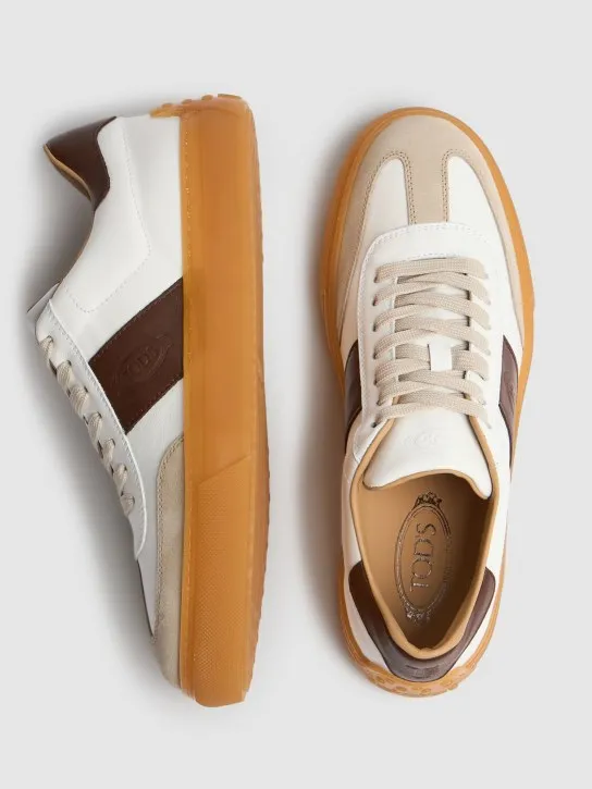 Tod's   Suede & leather low top sneakers 