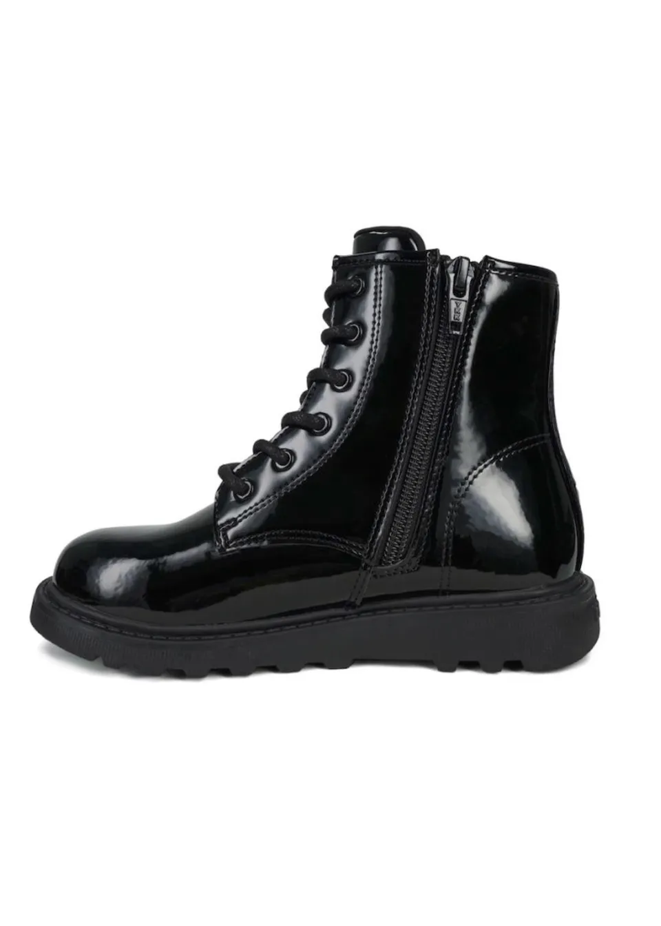 ToeZone Holly Black Patent Leather Unicorn Boot (Younger 8 - Older 2)