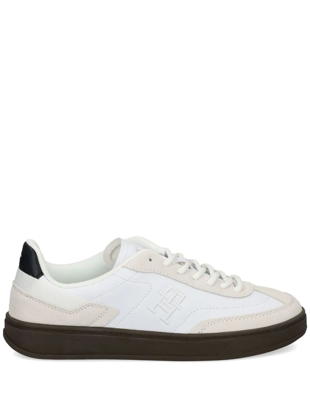 Tommy Hilfiger embroidered-logo leather sneakers - White