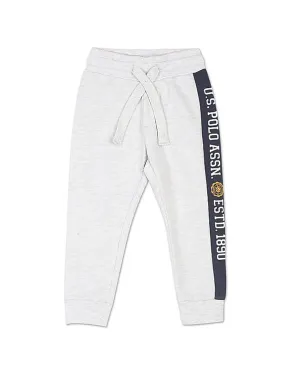 U.S. Polo Assn. Kids Boys Grey Mid Rise Solid Joggers