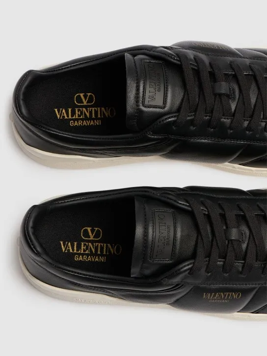 Valentino Garavani   Upvillage padded leather low sneakers 