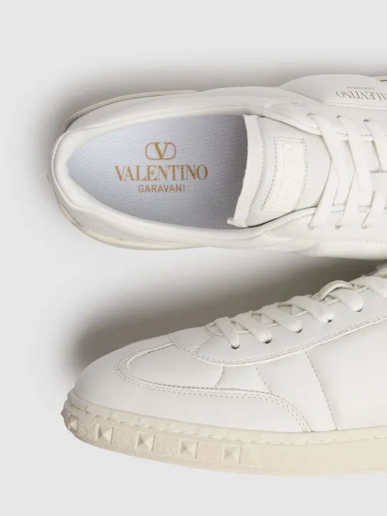 Valentino Garavani   Upvillage padded leather low sneakers 