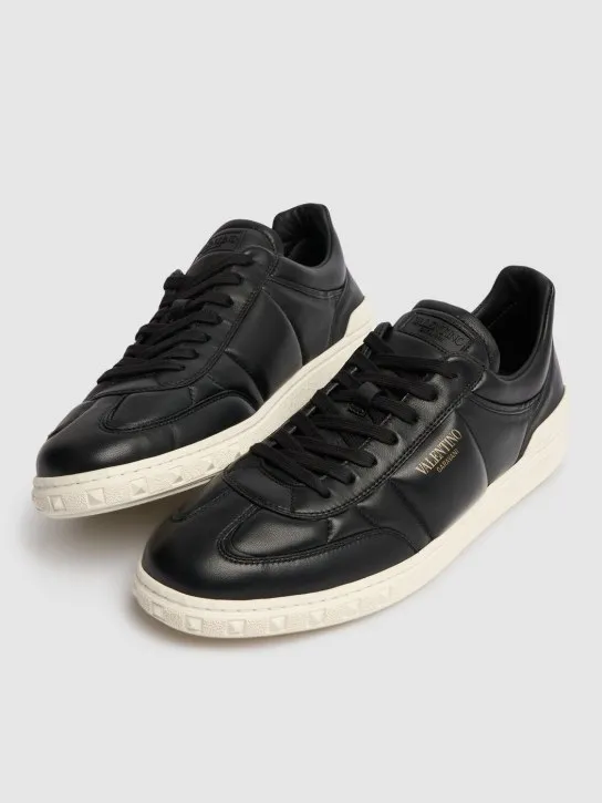 Valentino Garavani   Upvillage padded leather low sneakers 