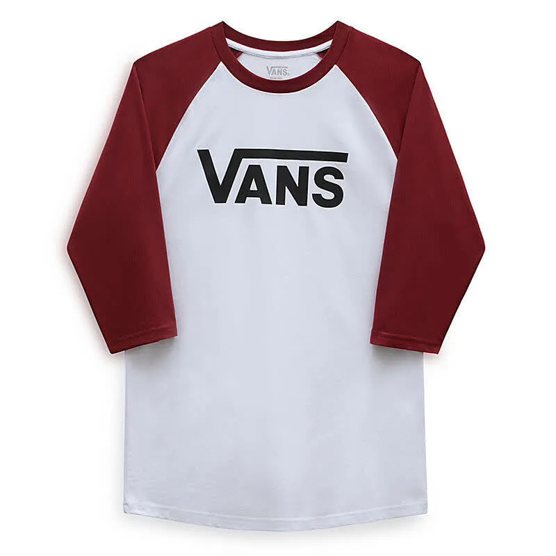 Vans Classic Raglan T-Shirt - White/Black/Syrah