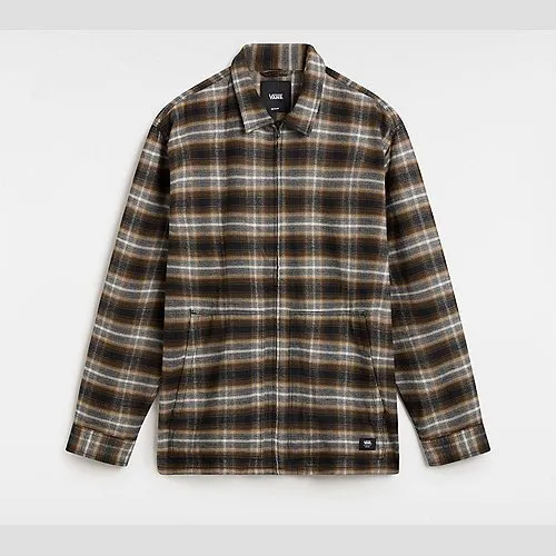 Vans MONTWOOD ZIP FLANNEL SHIRT (BLACK/SEPIA) MEN BROWN