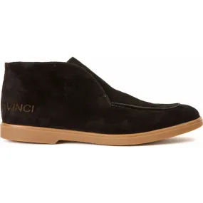 Vinci Leather The Belek Black Open Walk Suede Leather Boot (32607)