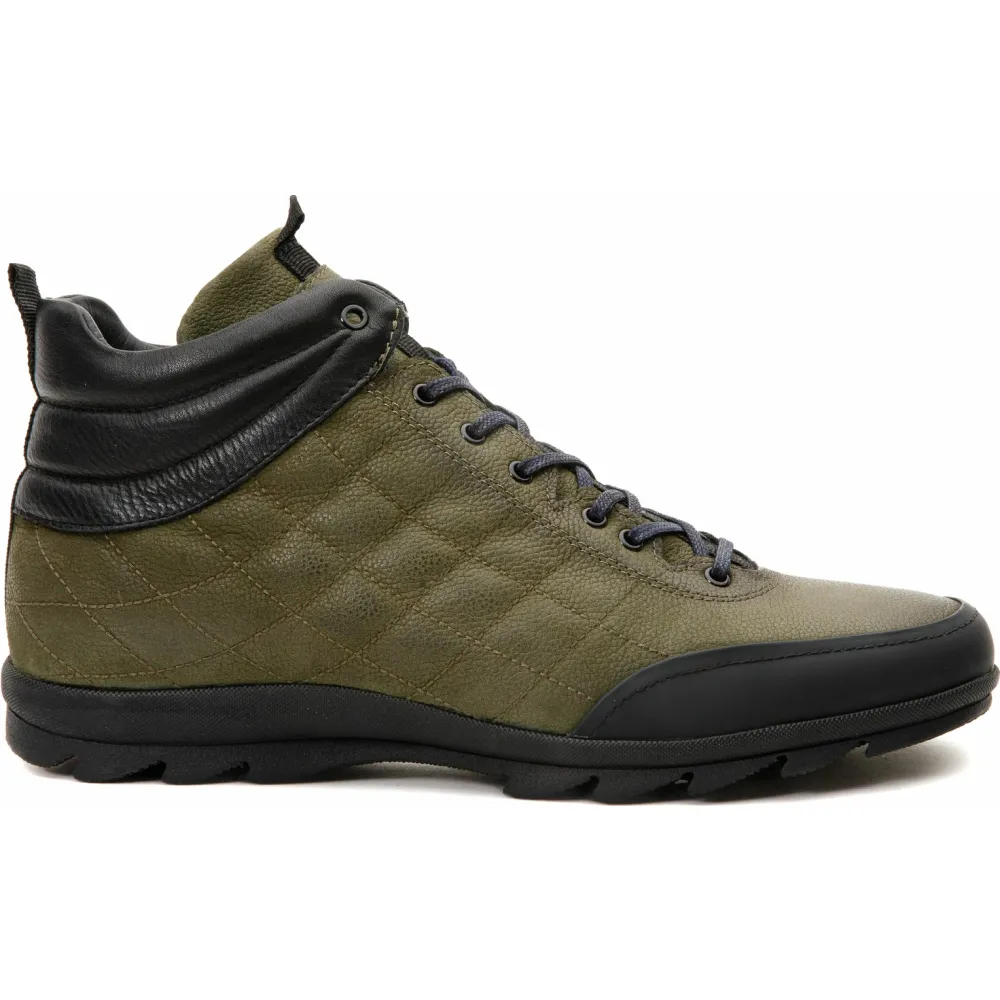 Vinci Leather The Riga Green Suede Leather Casual Lace-up Boot (14138 H-8)