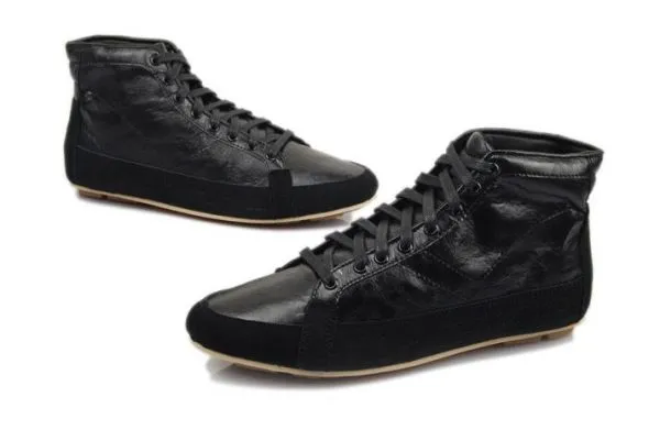 Vintage style Sneakers High Top Leather Old School Fashion for Men