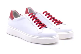 White and red leather sneakers