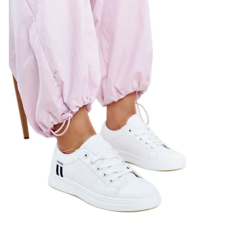 White eco-leather sneakers by Devona