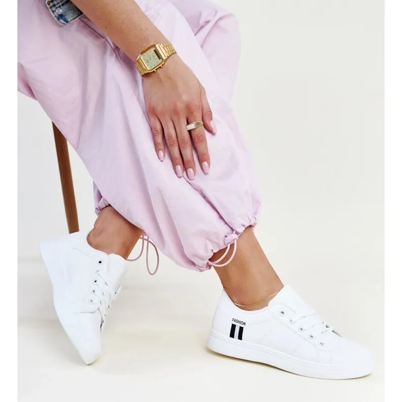 White eco-leather sneakers by Devona