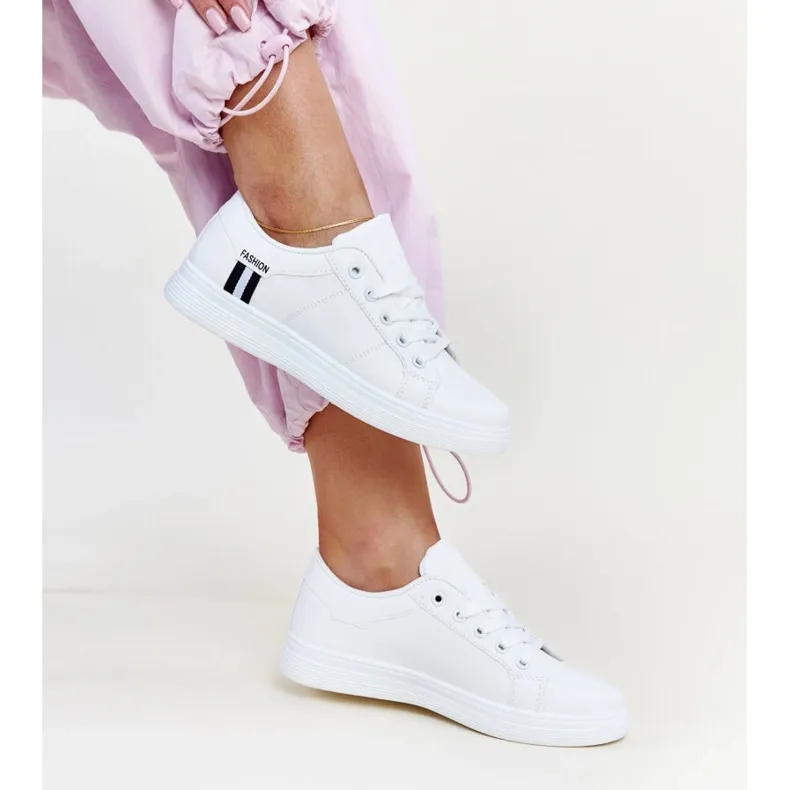 White eco-leather sneakers by Devona