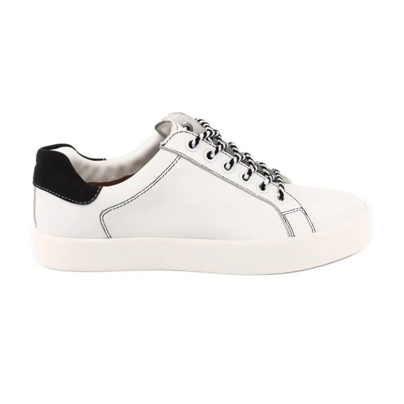 White leather sneakers for women Caprice 23203