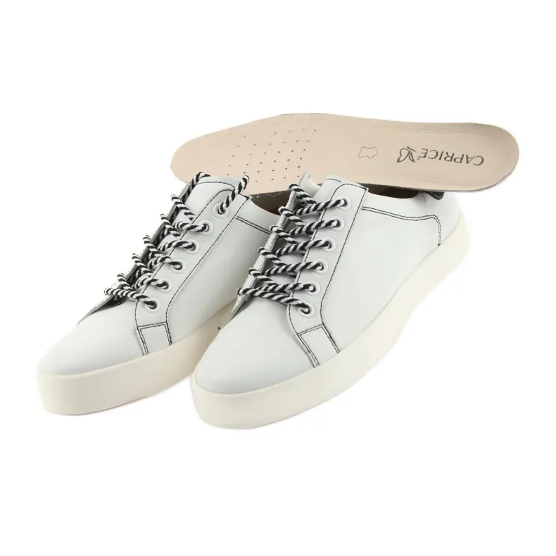 White leather sneakers for women Caprice 23203