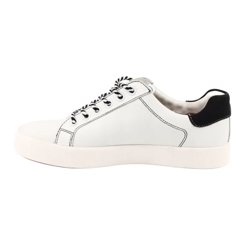 White leather sneakers for women Caprice 23203