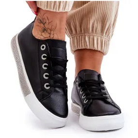 Women's Low Sneakers With Jets Black And White Demira