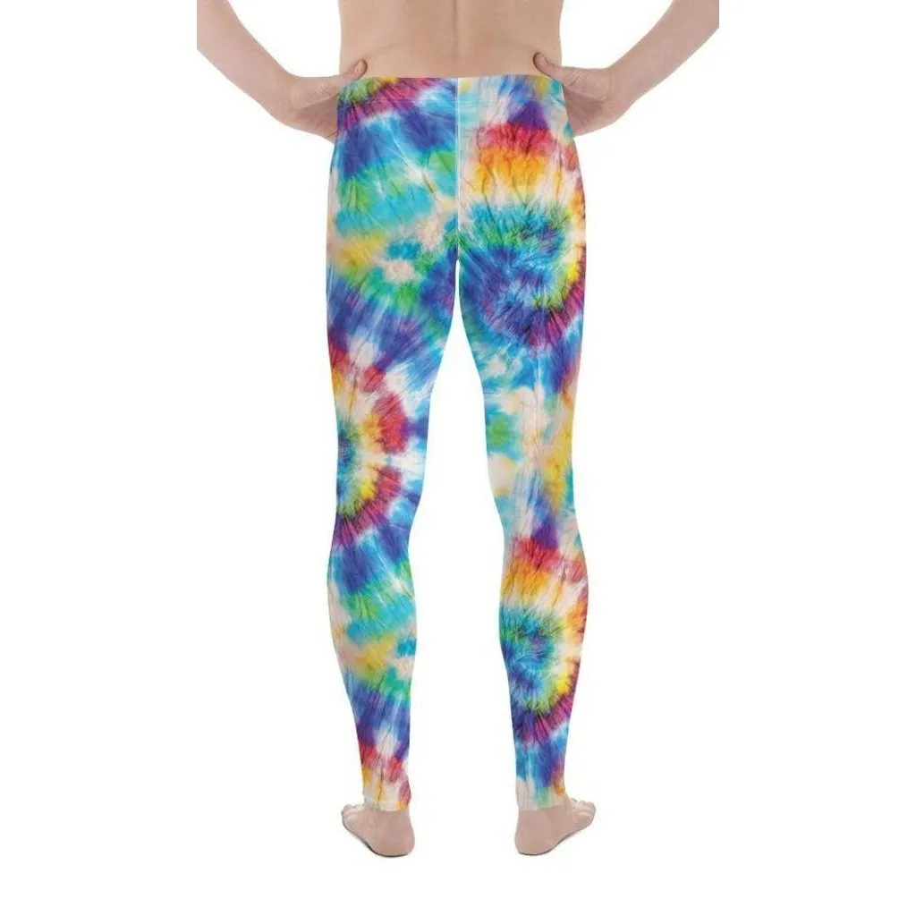 Wrinkled Effect Tie Dye Men's Leggings