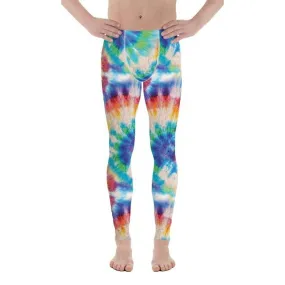 Wrinkled Effect Tie Dye Men's Leggings