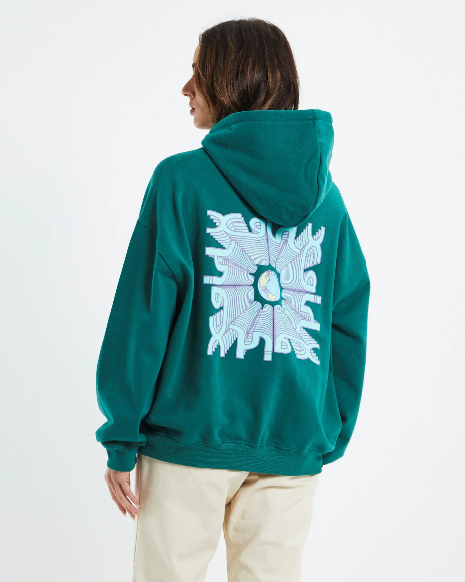 X-Girl Earth And Mills Hoodie Pine Green