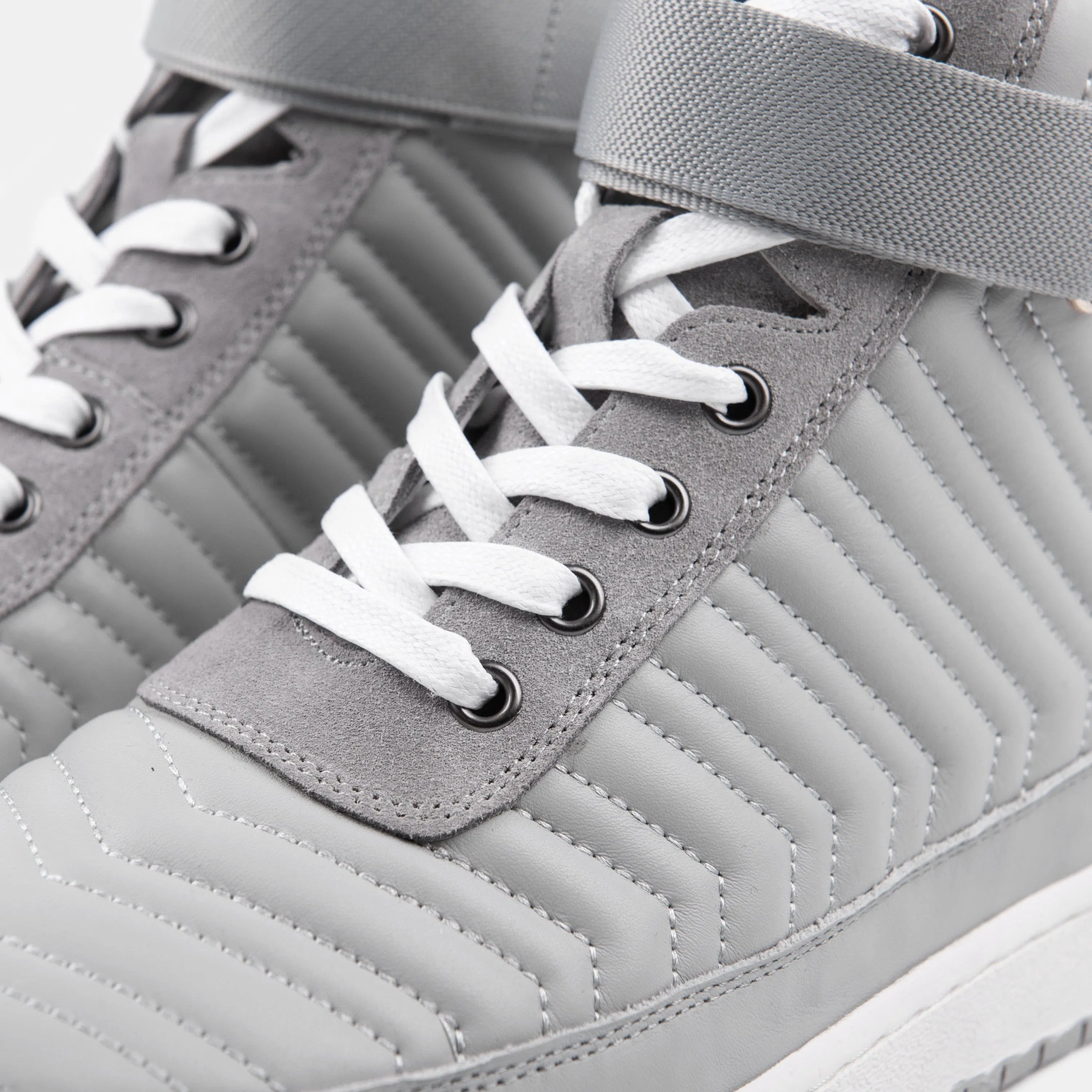 Yesler Grey Leather High Top Sneakers