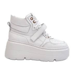 Zazoo 3450 Women's Leather Sneakers White