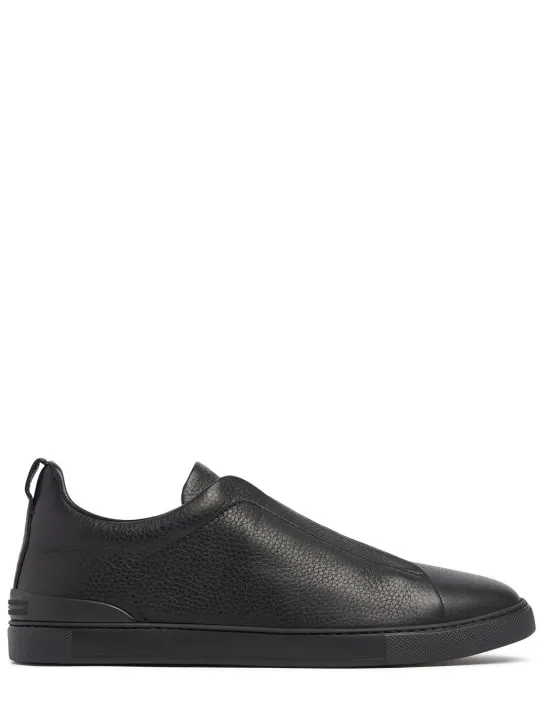 Zegna   Triple Stitch leather low-top sneakers 