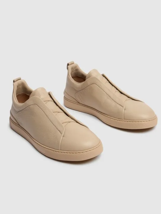 Zegna   Triple Stitch leather low-top sneakers 