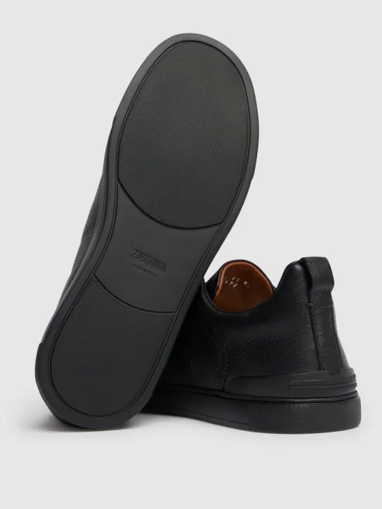 Zegna   Triple Stitch leather low-top sneakers 