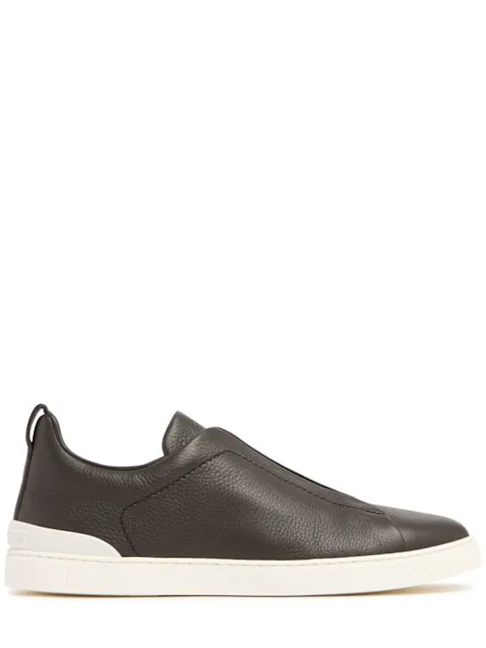 Zegna   Triple Stitch leather low-top sneakers 