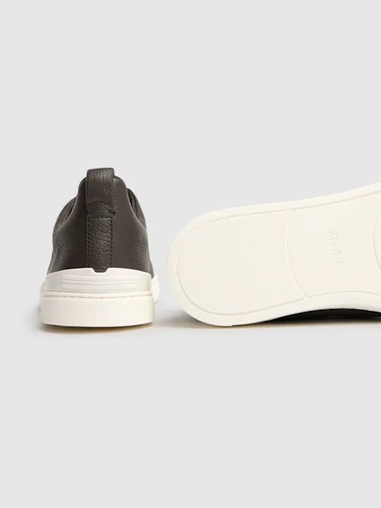 Zegna   Triple Stitch leather low-top sneakers 